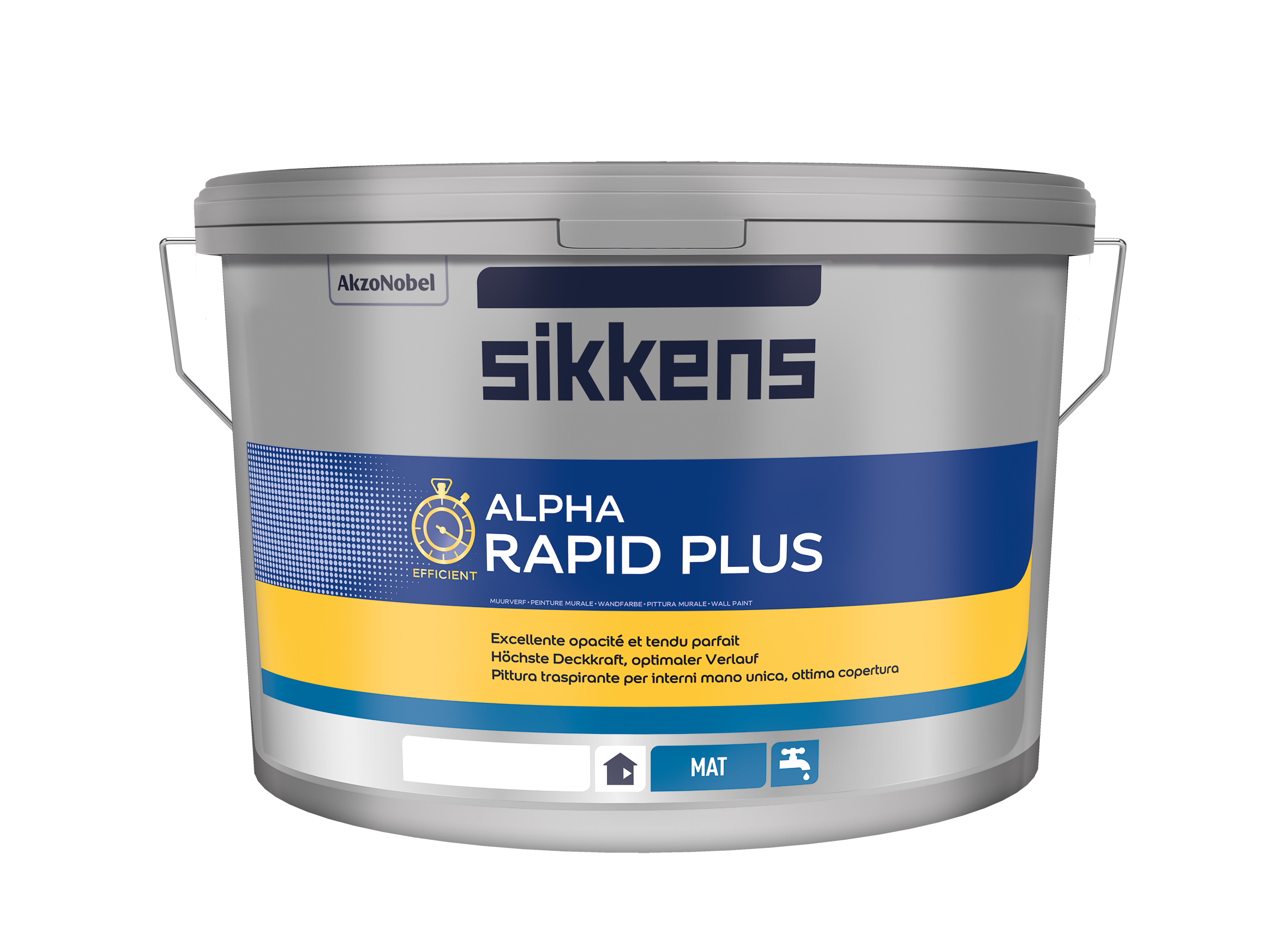 Sikkens Alpha Rapid Plus - Hochwertige, stumpfmatte Wandfarbe - Weiß oder Wunschfarbton 
