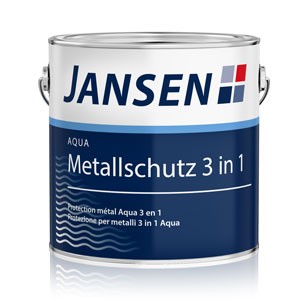 Jansen Aqua Metallschutz 3 in 1 - dickschichtige Metallschutzfarbe für Grund-, Zwischen- und Endbeschichtungen