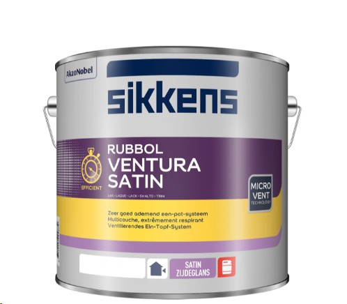 Sikkens Rubbol Ventura Satin - 1 Liter Weiß - Seidenglänzender Alkydharzlack für Fenster und Außenholzwerk