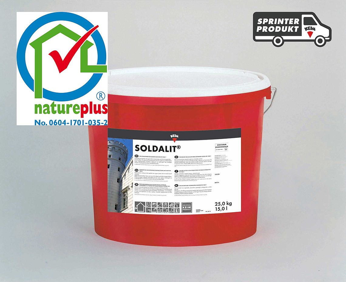 KEIM Soldalit - Sol-Silikatfarbe für hochwertige Fassadenanstriche 18 Kilogramm in einem Wunschfarbton