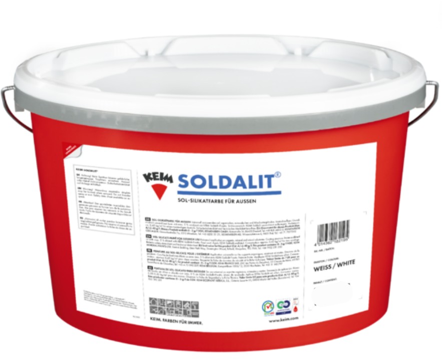 KEIM Soldalit - 5 kg Weiß - Universelle, silikatische Fassadenfarbe auf Bindemittelbasis Sol-Silikat