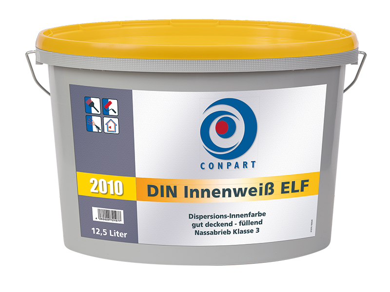 Conpart DIN InnenWeiß ELF 2010 - Preiswerte Objekt-Innenfarbe für wirtschaftliche Wand- und Deckenbeschichtungen - 12,5 Liter in Weiß