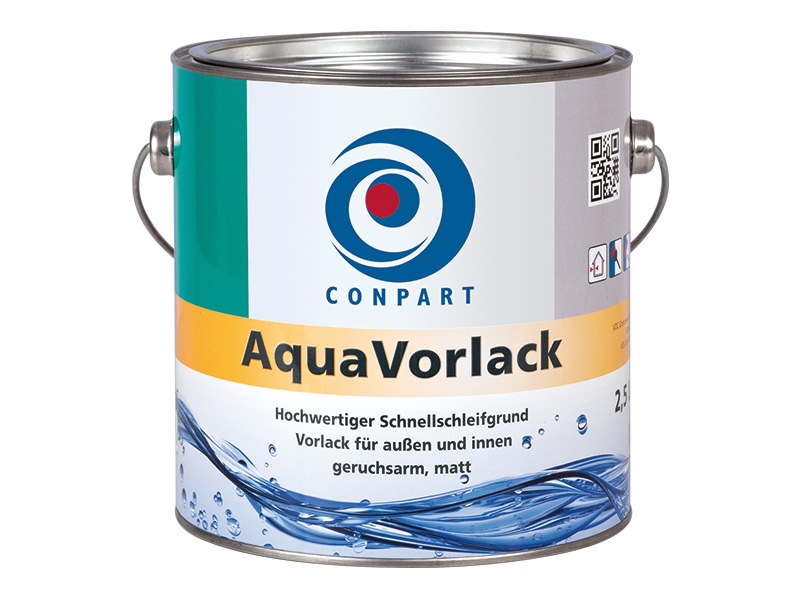Conpart AquaVorlack 8022 - 0,75 Liter Weiß -Universeller, wasserverdünnbarer und matter Schnellschleifgrund