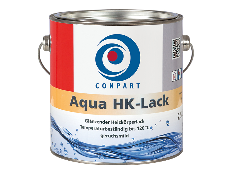 Conpart Aqua HK-Lack 8042 - Hochwertiger, wasserverdünnbarer, glänzender Heizkörperlack auf Spezialacrylat-Basis 0.75 Liter in Weiß