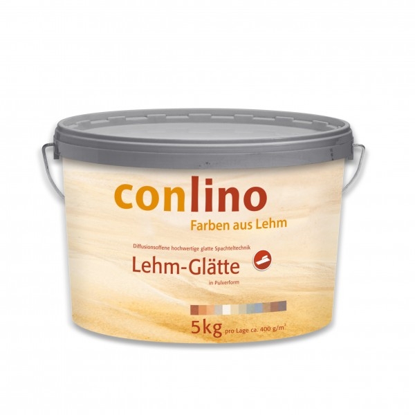 conlino Lehm-Glätte 5kg in 12 Farbtönen - eine natürliche, ökologische Design-Beschichtung, die jede Wandfläche zu einem Unikat macht