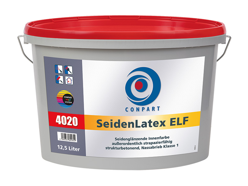 Conpart SeidenLatex ELF 4020 - Für strapazierfähige, gut reinigungsfähige Wandbeschichtungen - 5 Liter in Weiß