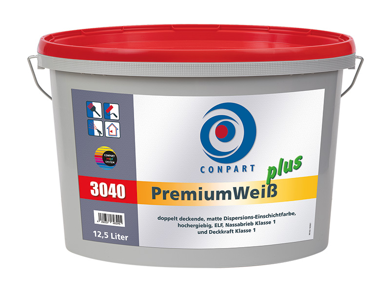 Conpart PremiumWeiß ELF 3040 plus - Hochwertige, doppeldeckende Allround-Innenfarbe- Verschiedene Gebindegrößen