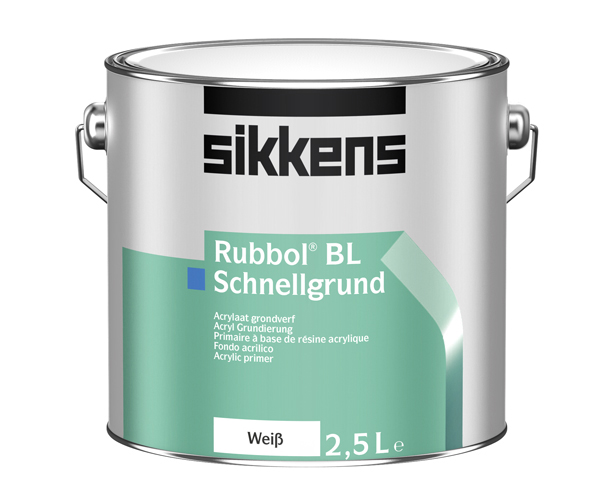Sikkens Rubbol BL Schnellgrund - 2,5 Liter Weiß - Wasserverdünnbare, geruchsneutrale Grund- und Zwischenbeschichtung für innen