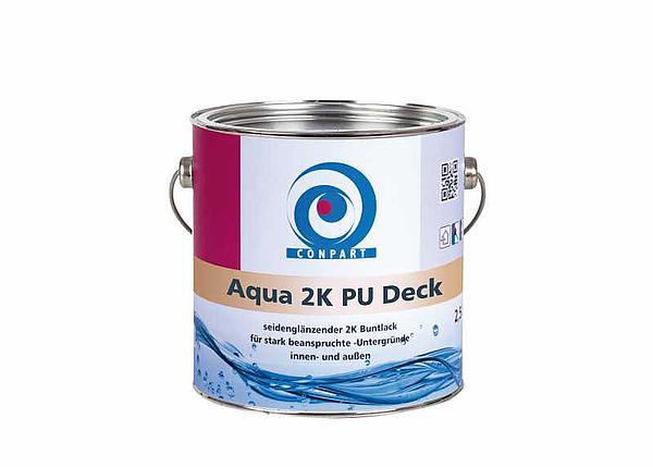 Conpart Aqua 2K PU-Deck SG - 2,5 Liter Wunschfarbton - Hochwertiger, wasserverdünnbarer, seidenglänzender 2K PU Decklack auf Polyurethanbasis