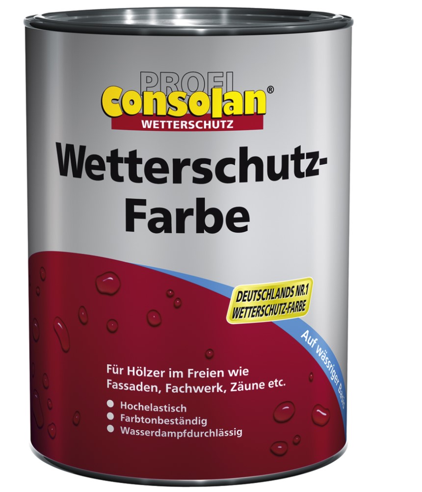 Consolan Wetterschutzfarbe Profi 204 Rotbraun 2,5 L