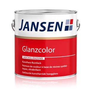 Jansen Glanzcolor - 125 ml Schwarz - Hochglänzender Alkydharzlack für hochwertige Lackierungen außen und innen auf Holz, grundiertem Metall und Hart-Kunststoff