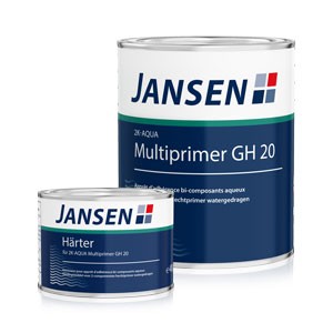 Jansen 2K-Aqua Multiprimer GH 20 - 1 Kilogramm in Weiß inklusive Härter - Haftvermittelnde Grundierung für den Innen- und Außenbereich