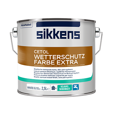 Sikkens Cetol Wetterschutzfarbe Extra 2,5 Liter - Elastischer, deckender Holzschutz im Eintopf-System