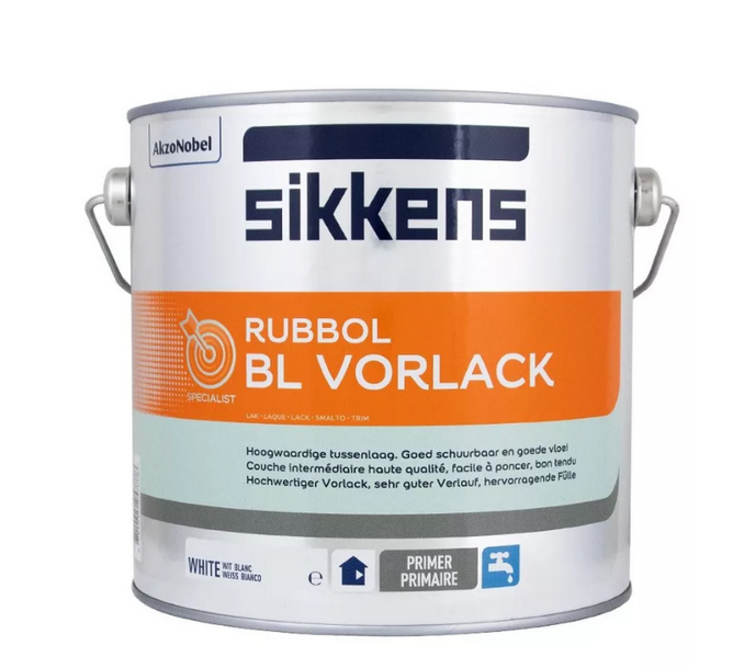 Sikkens Rubbol BL Vorlack - 500 ml Wunschfarbton - Wasserverdünnbarer Vorlack mit sehr gutem Verlauf und hoher Fülle für innen
