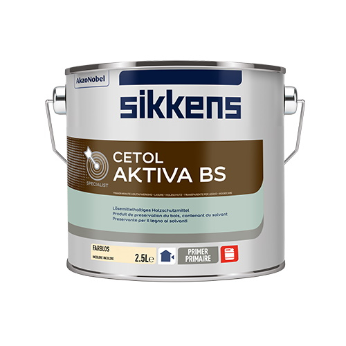 Sikkens Cetol Aktiva BS - 2,5 Liter farblos -  - Lösemittelhaltige, flüssige, farblose gebrauchsfertige Grundierung (Holzschutzmittel) gegen holzverfärbende Pilze im Außenbereich