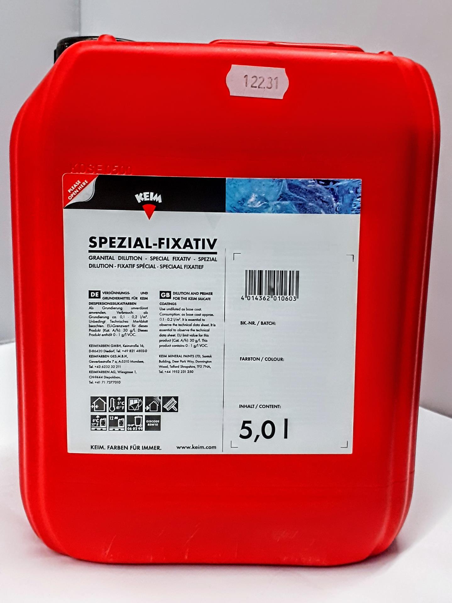 KEIM Spezial Fixativ - 5 Liter - Verdünnungs- und Grundierungsmittel auf Kaliumsilikatbasis