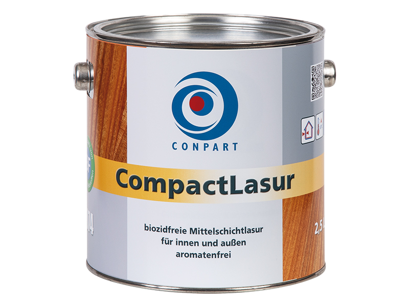 Conpart Compactlasur BF 8074 - 1 Liter Nussbaum - Lösemittelhaltige, biozid- und aromatenfreie Mittelschichtlasur mit breitem Anwendungsspektrum auf begrenzt maßhaltigen und maßhaltigen Bauteilen, innen und außen