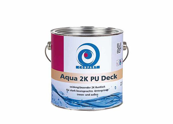 Conpart Aqua 2K PU-Deck SG - Hochwertiger, wasserverdünnbarer, seidenglänzender 2K PU Decklack auf Polyurethanbasis 1 Liter in einem Wunschfarbton