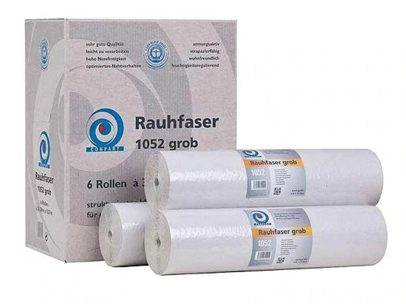 Conpart Rauhfaser 1052 Kleinrolle - 33,00 x 0,53 m Grob Weiß - Mit optimiertem Nahtverhalten
