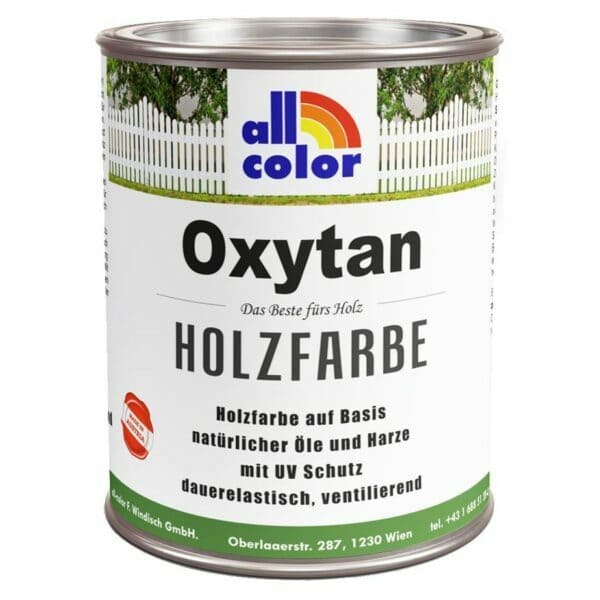 all-color Oxytan Holzfarbe - 1 Liter Lichtgrau - umweltverträgliche und wirtschaftliche, festkörperreiche deckende 1 Topf-Holzfarbe auf Basis Leinöl