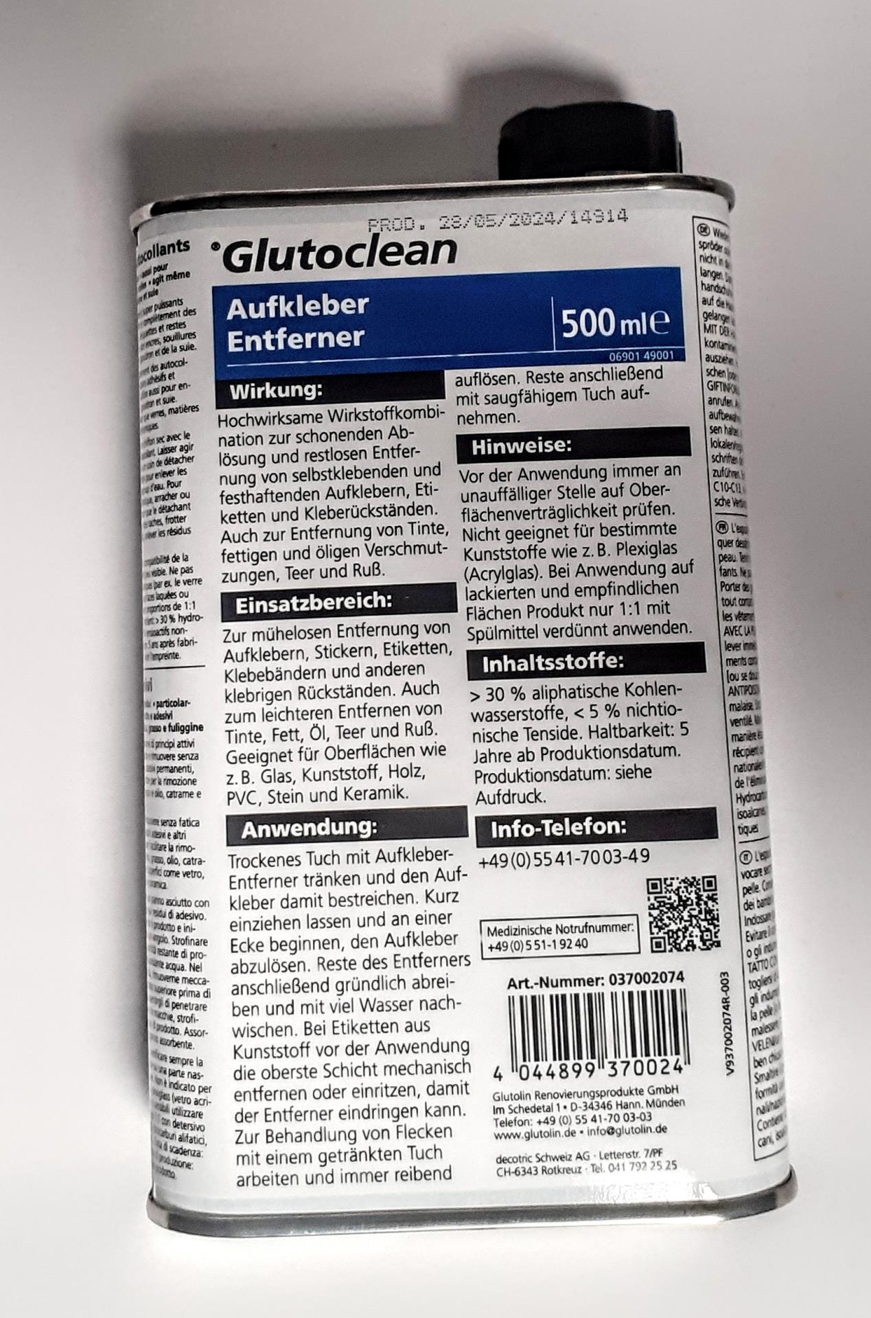 Glutoclean Aufkleber Entferner - 500 ml