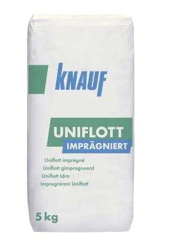 Knauf Uniflott Imprägniert - 5 kg - Wasserabweisender und leichtgängig zu verspachtelnder Spezialgips