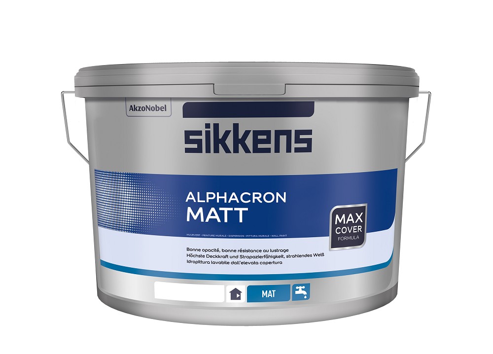 Sikkens Alphacron Matt SF - Premium-Einschichtfarbe für Innenräume - Weiß oder Wunschfarbton